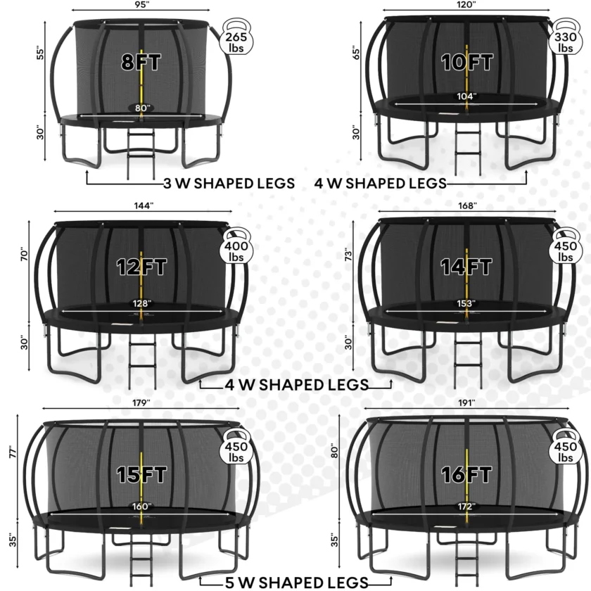 JUMPZYLLA 8FT Trampoline Outdoor with Enclosure for Kids - Image 4