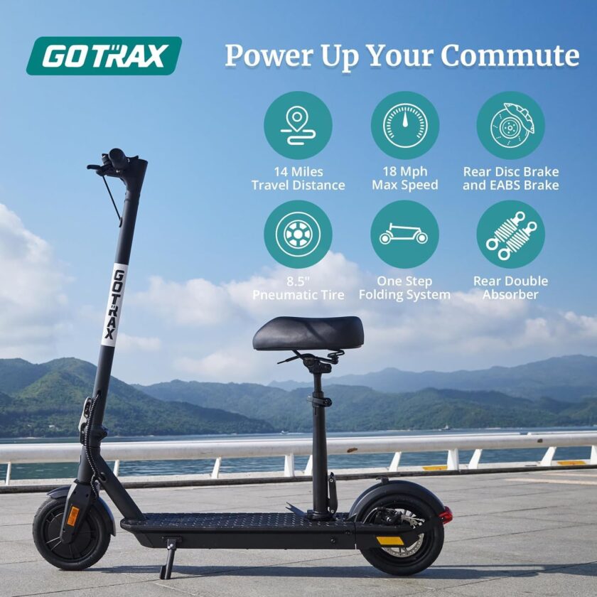 Adult Electric Scooter, 8.5 Inch Pneumatic Tires, Max Range 14/18 Miles, Max Speed 15.5/18 MPH, Powered by 300 Watt Motor, with Cruise Control Adult Folding Electric Scooter - Image 11