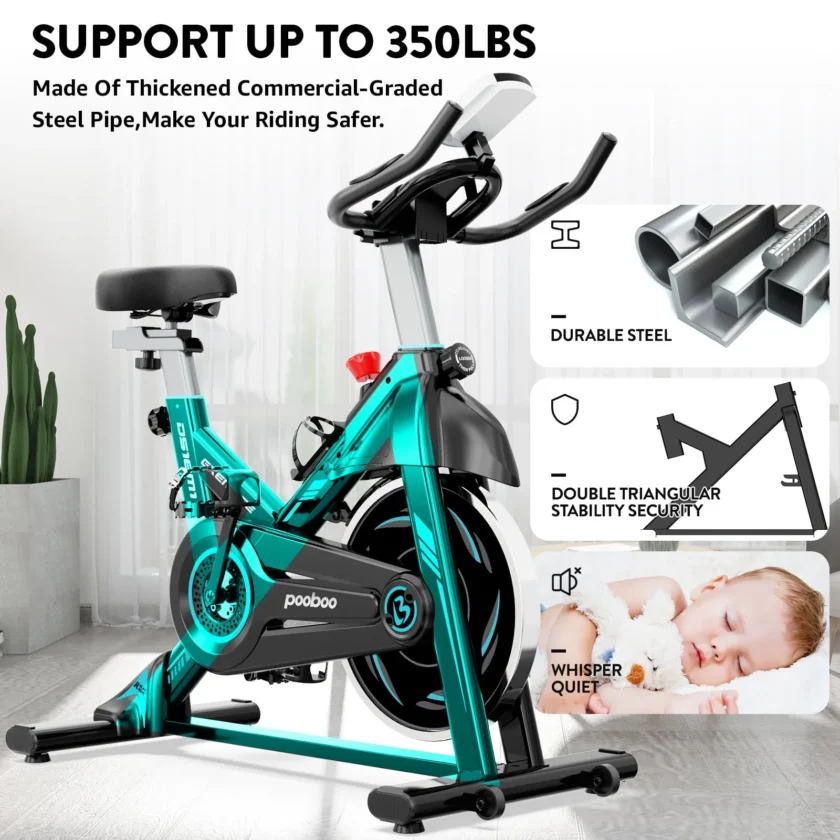 Pooboo Indoor Cycling Bike Magnetic Stationary Exercise Bikes Home Cardio Workout Bicycle Machine 350lb Flywheel Weight 40lbs - Image 5