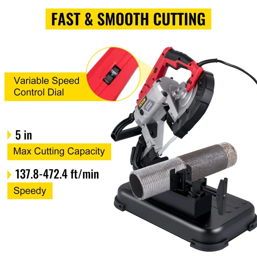 VEVOR Portable Variable Speed Band Saw for Metal Wood - Image 9