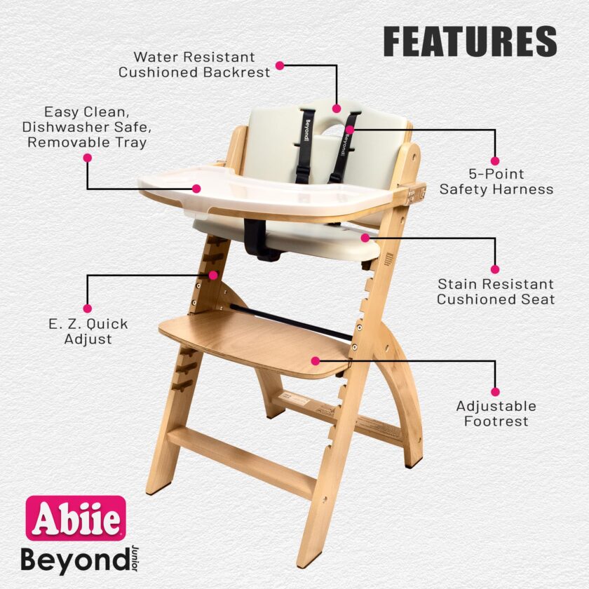 Abiie 3-in-1 Convertible Wooden High Chair for Babies & Toddlers - Image 6