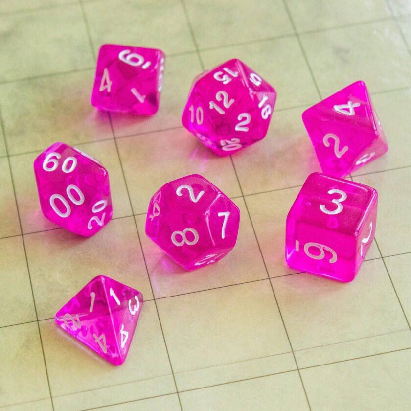 Transparent Pink Raspberry Dice