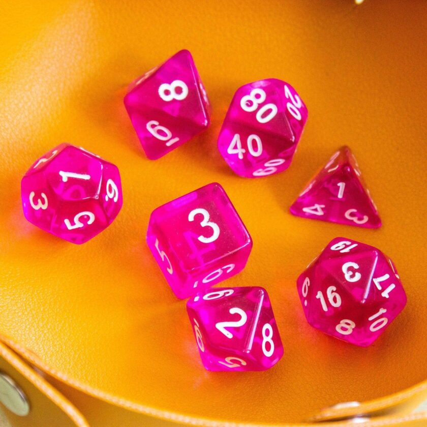 Transparent Pink Raspberry Dice - Image 4