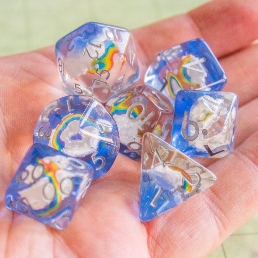 Cloudy Dream Blue Dice Set - Image 6