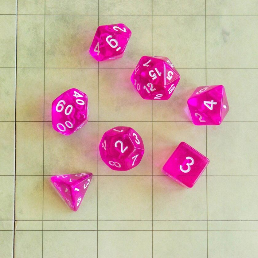 Transparent Pink Raspberry Dice - Image 2