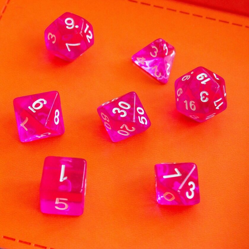 Transparent Pink Raspberry Dice - Image 7