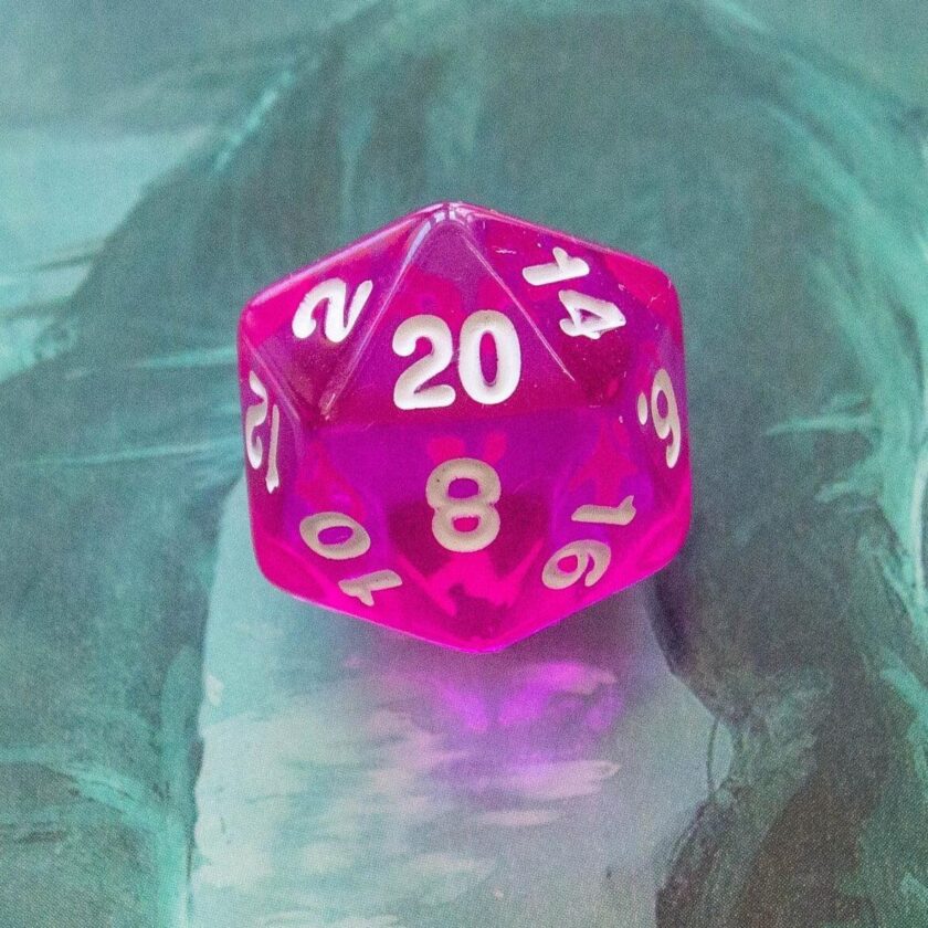 Transparent Pink Raspberry Dice - Image 3