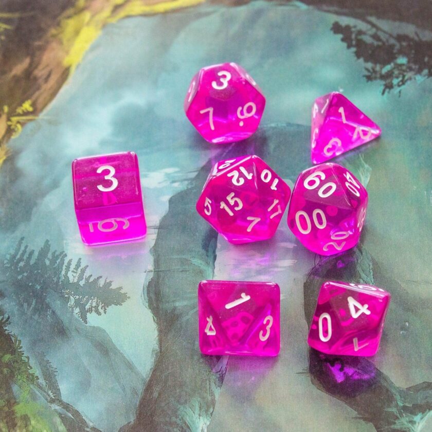 Transparent Pink Raspberry Dice - Image 5