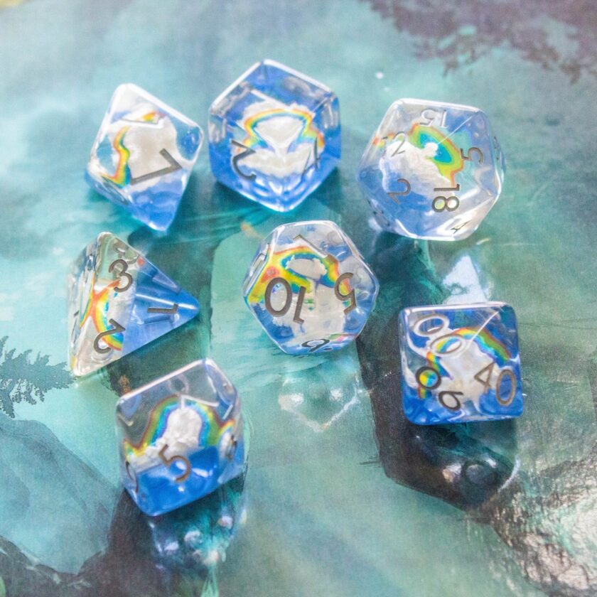 Cloudy Dream Blue Dice Set - Image 4