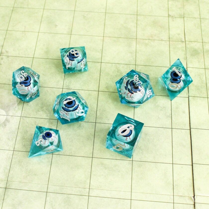 Blue Googlie Eyes Dice