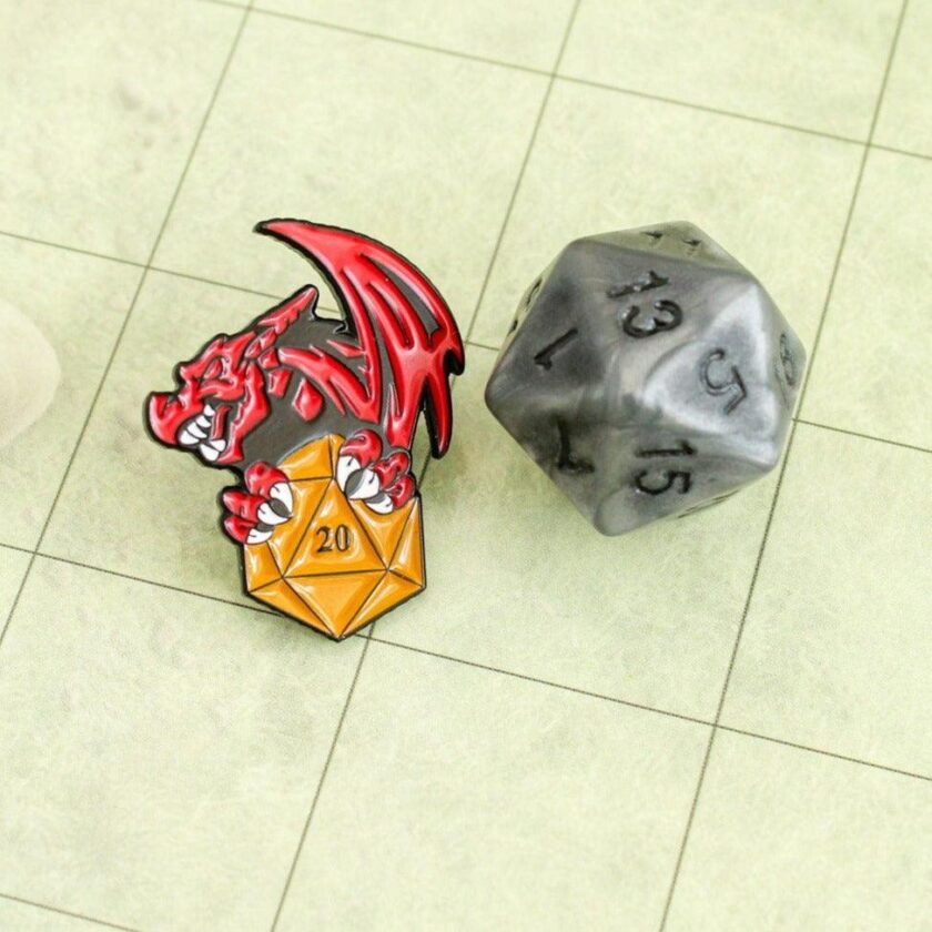 D20 Dragon Pin