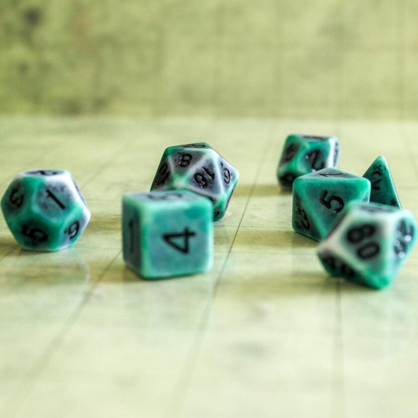 Archaic Green Dice Set