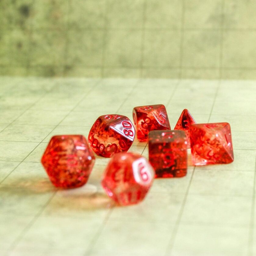 Glint Red Dice Set