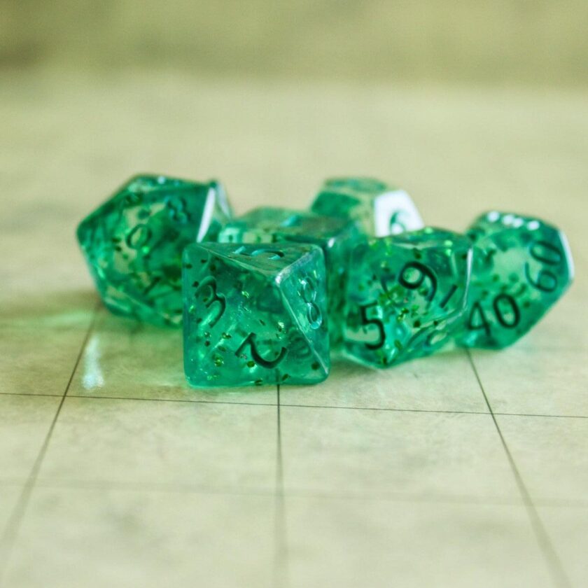 Green Glint Dice Set - Image 5