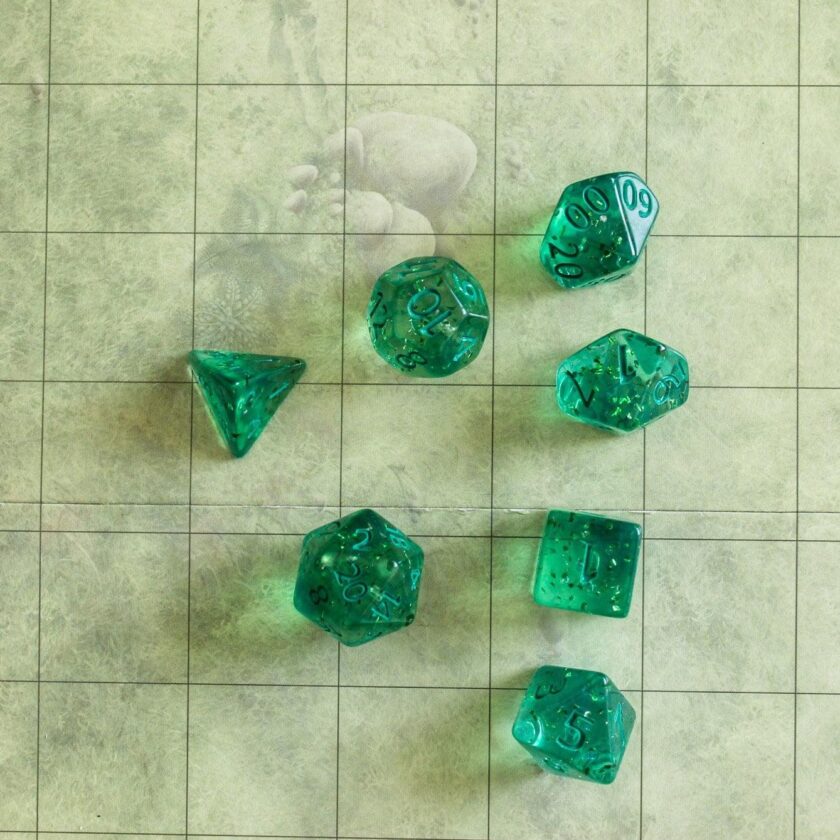 Green Glint Dice Set - Image 4