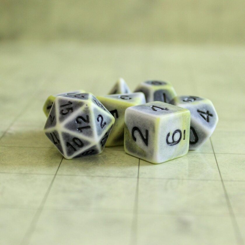 Archaic Yellow Green Dice Set - Image 2