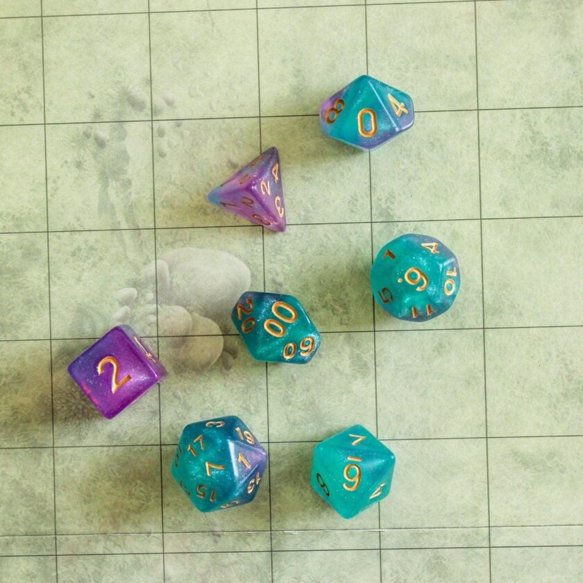 Purple and Blue Mermaid Dice Set - Image 6