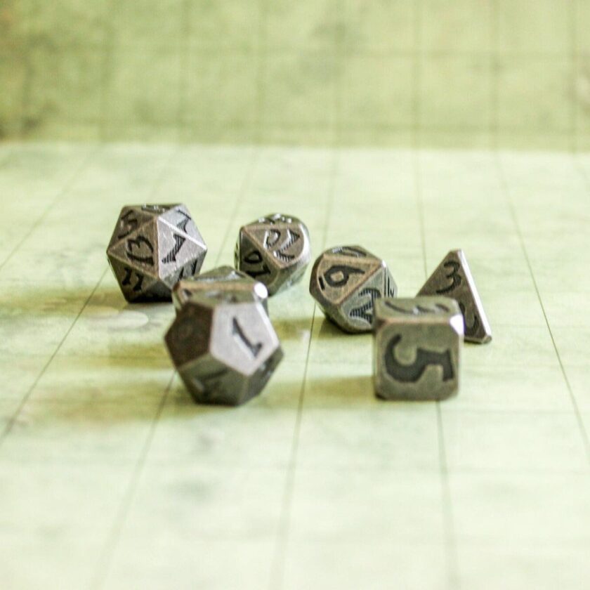 Black Metal Dice Set