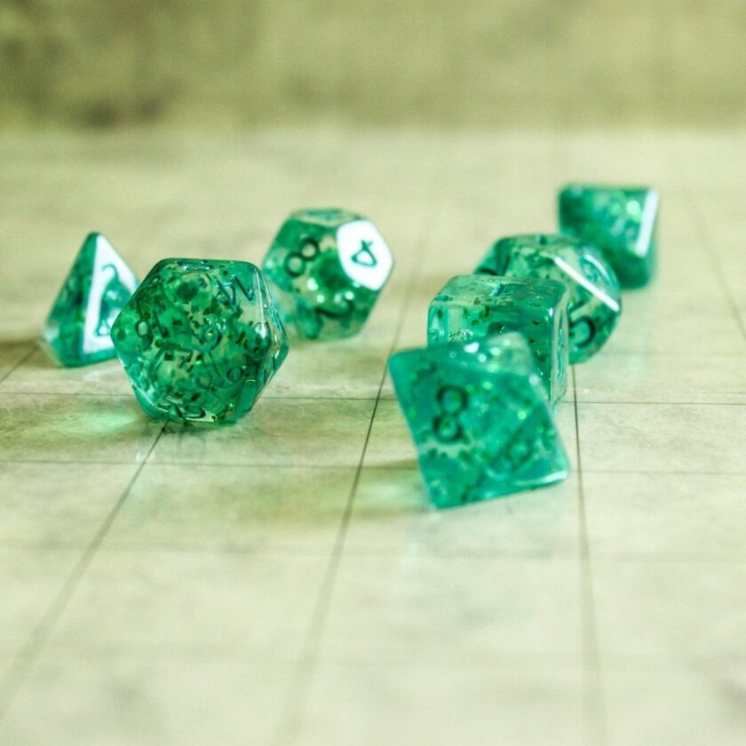 Green Glint Dice Set - Image 2