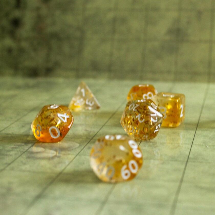 Yellow Glint Dice Set