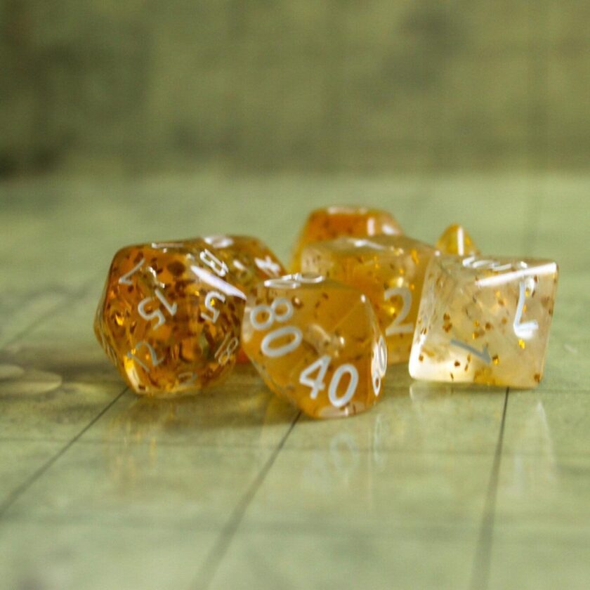 Yellow Glint Dice Set - Image 2