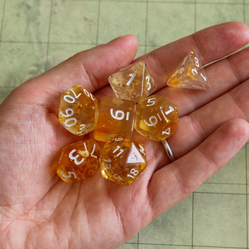 Yellow Glint Dice Set - Image 3