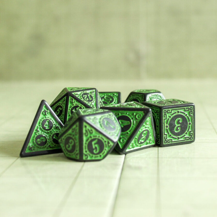 Green Zoltar Dice Set