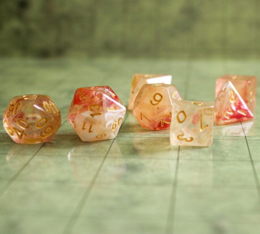 Peach Nebula Dice Set