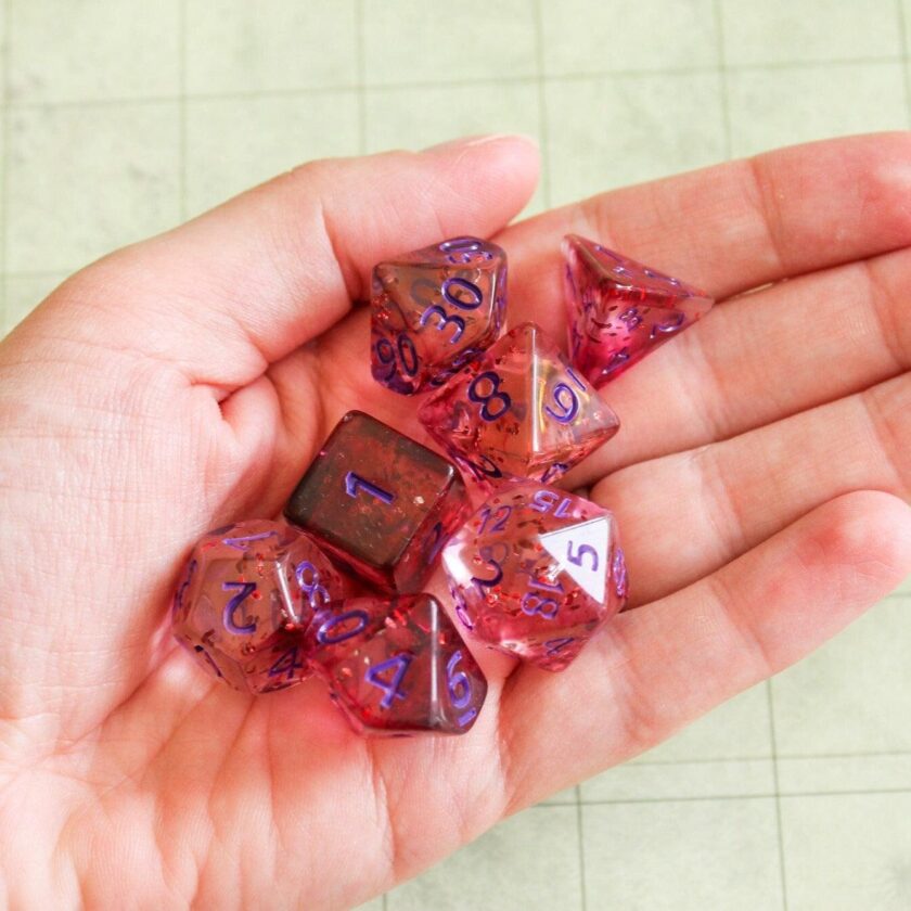 Dark Red Glint DnD Dice Set - Image 6