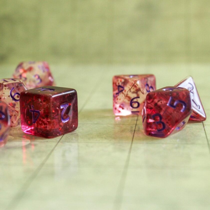 Dark Red Glint DnD Dice Set - Image 4