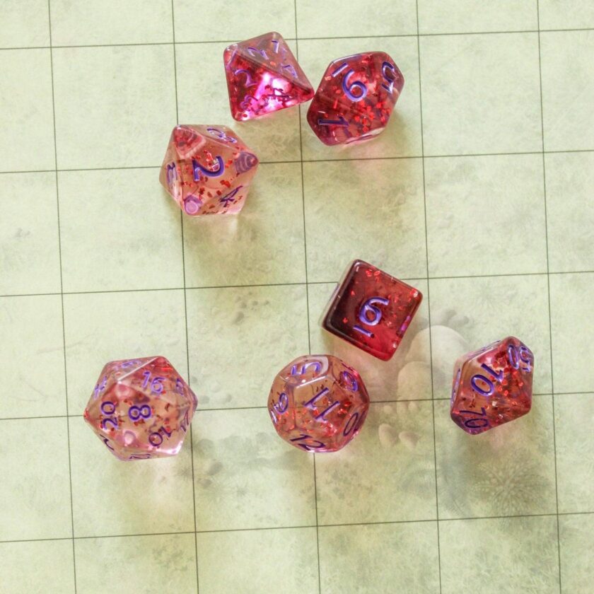 Dark Red Glint DnD Dice Set - Image 5