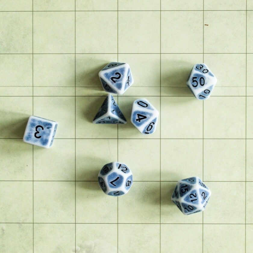 Archaic Dark Blue Dice Set - Image 7