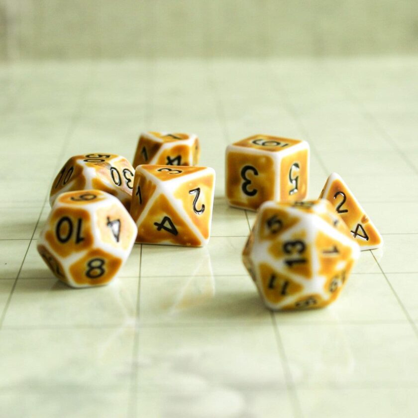 Archaic Yellow Dice Set