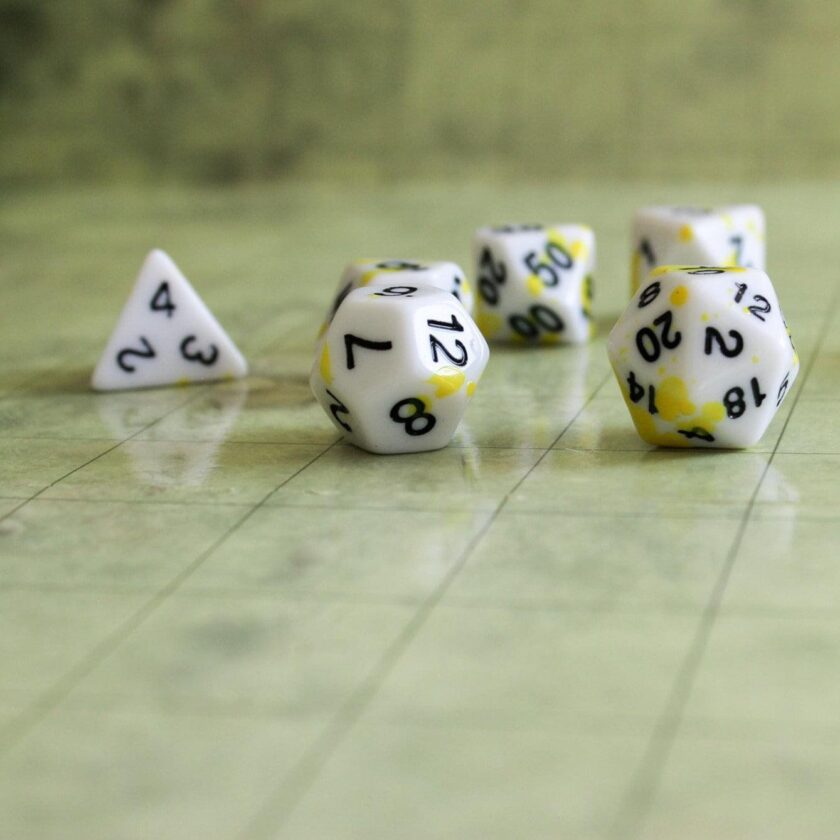 Yellow Splatter Dice