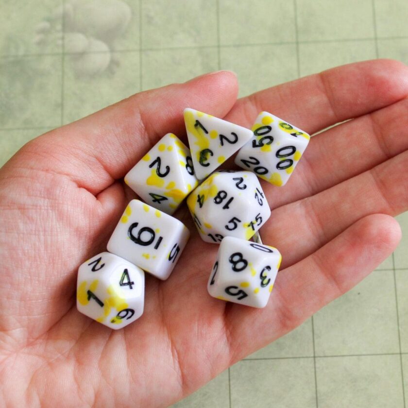 Yellow Splatter Dice - Image 4