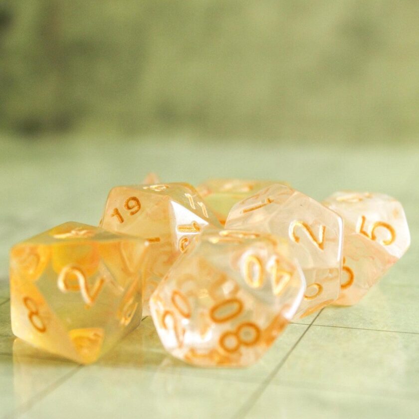 Yellow Nebula Dice Set - Image 2