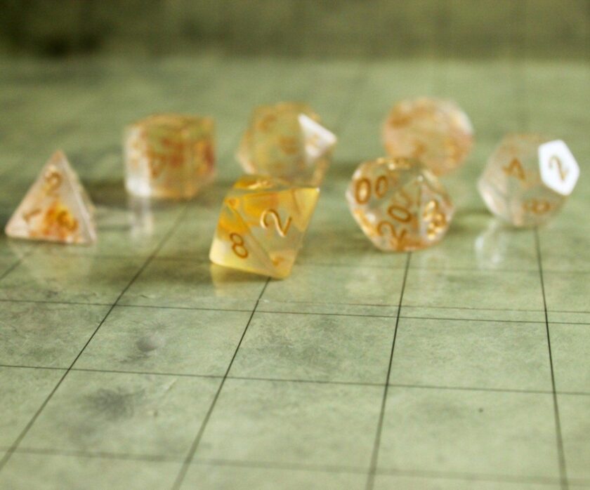 Yellow Nebula Dice Set - Image 6