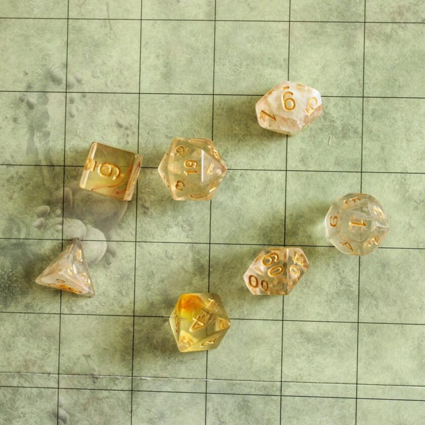 Yellow Nebula Dice Set - Image 5