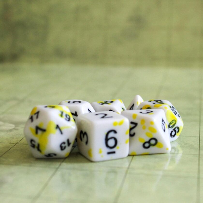 Yellow Splatter Dice - Image 3