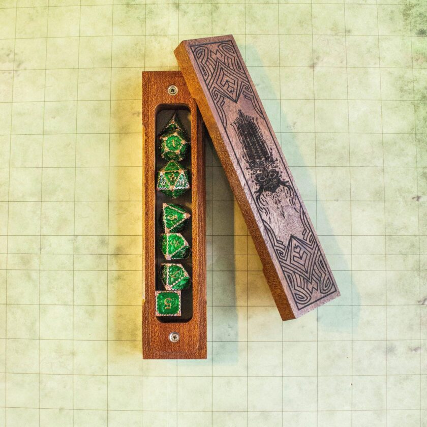 Wooden Engraved Dice Case - Image 2