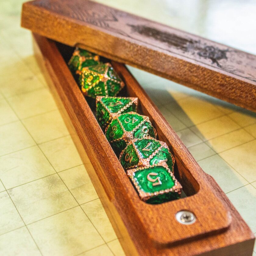 Wooden Engraved Dice Case - Image 5