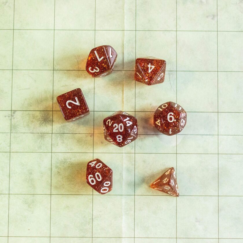 Amber Shimmer Dice Set - Image 2