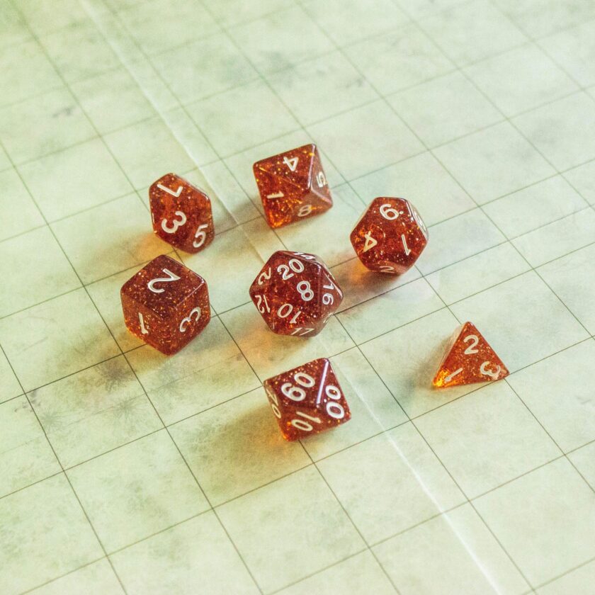 Amber Shimmer Dice Set - Image 3