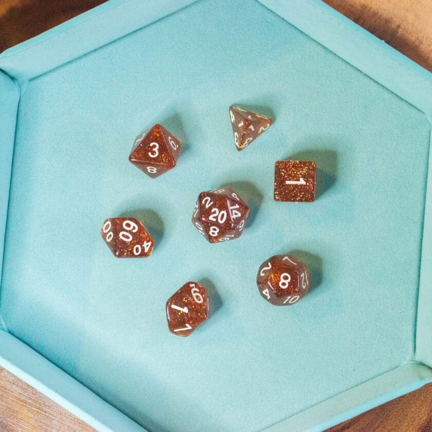 Amber Shimmer Dice Set - Image 4