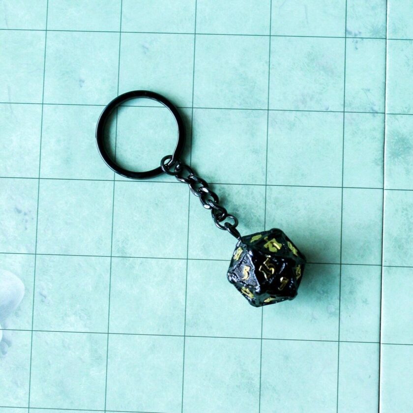 D20 Dice Black Metal Keyring - Image 2