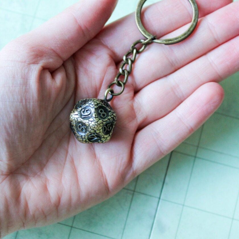 D20 Dice Dragon Scale Keyring - Image 2