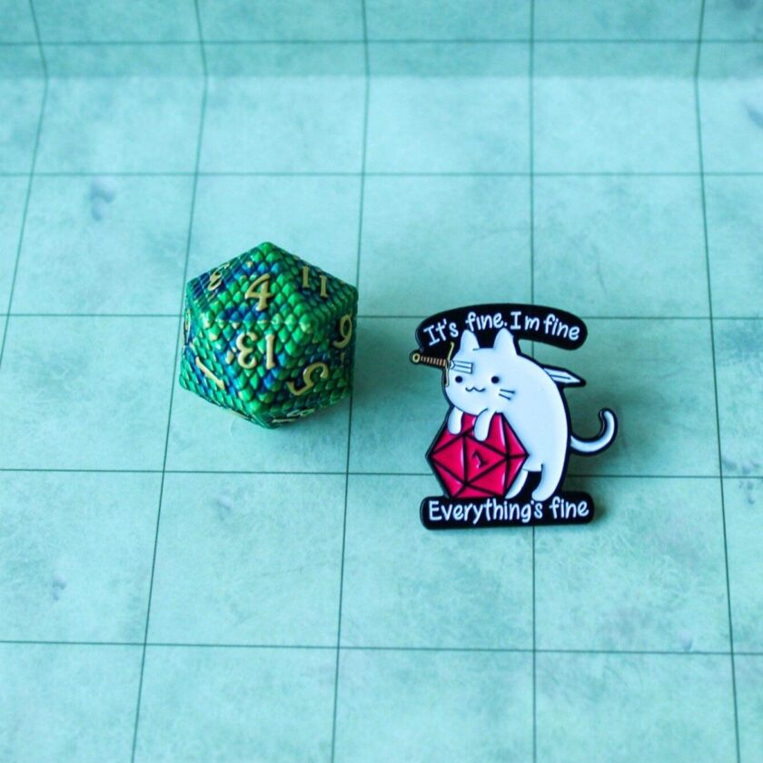 Mystery Metal D20 & Pin - Image 2