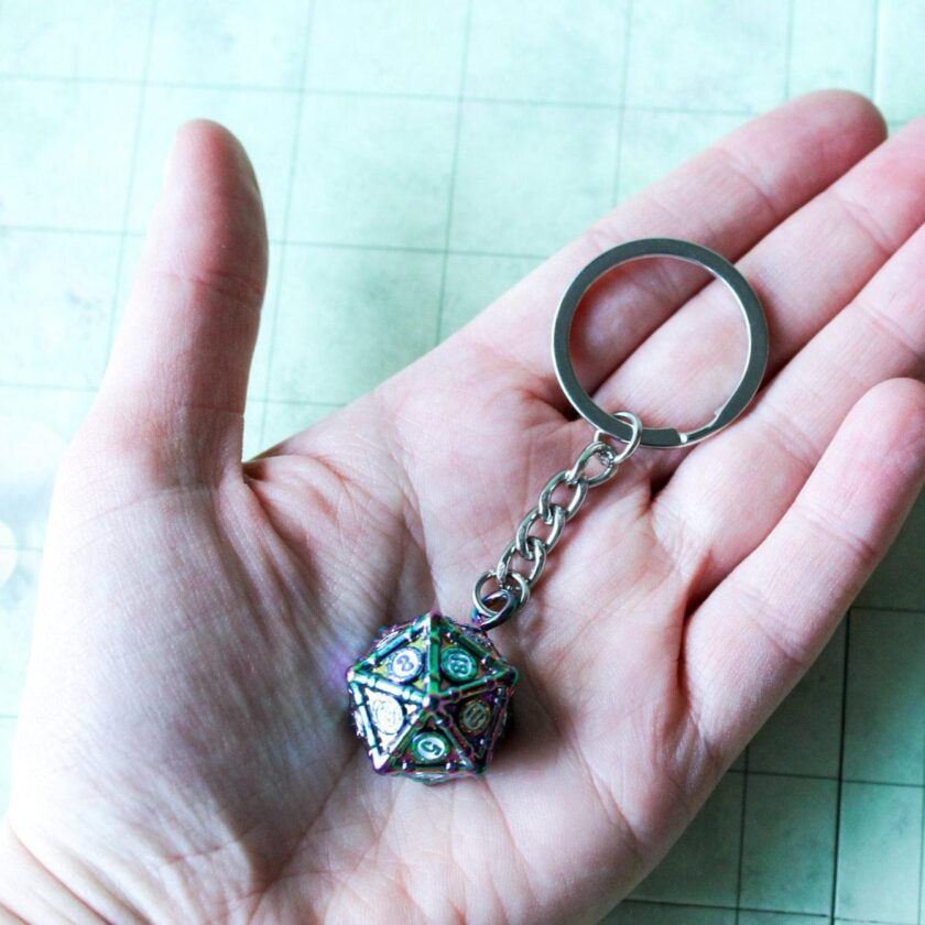 D20 Dice Rainbow Crypt Keyring - Image 2