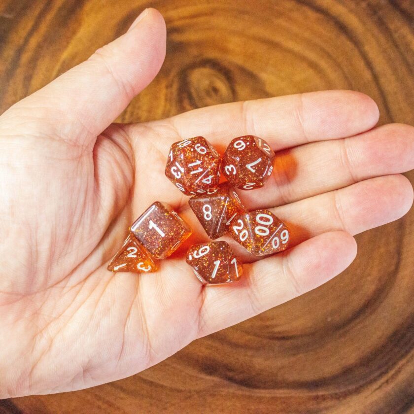 Amber Shimmer Dice Set - Image 5