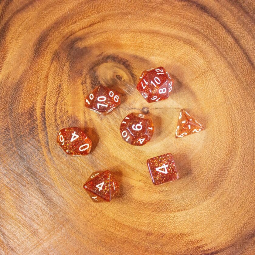 Amber Shimmer Dice Set - Image 6